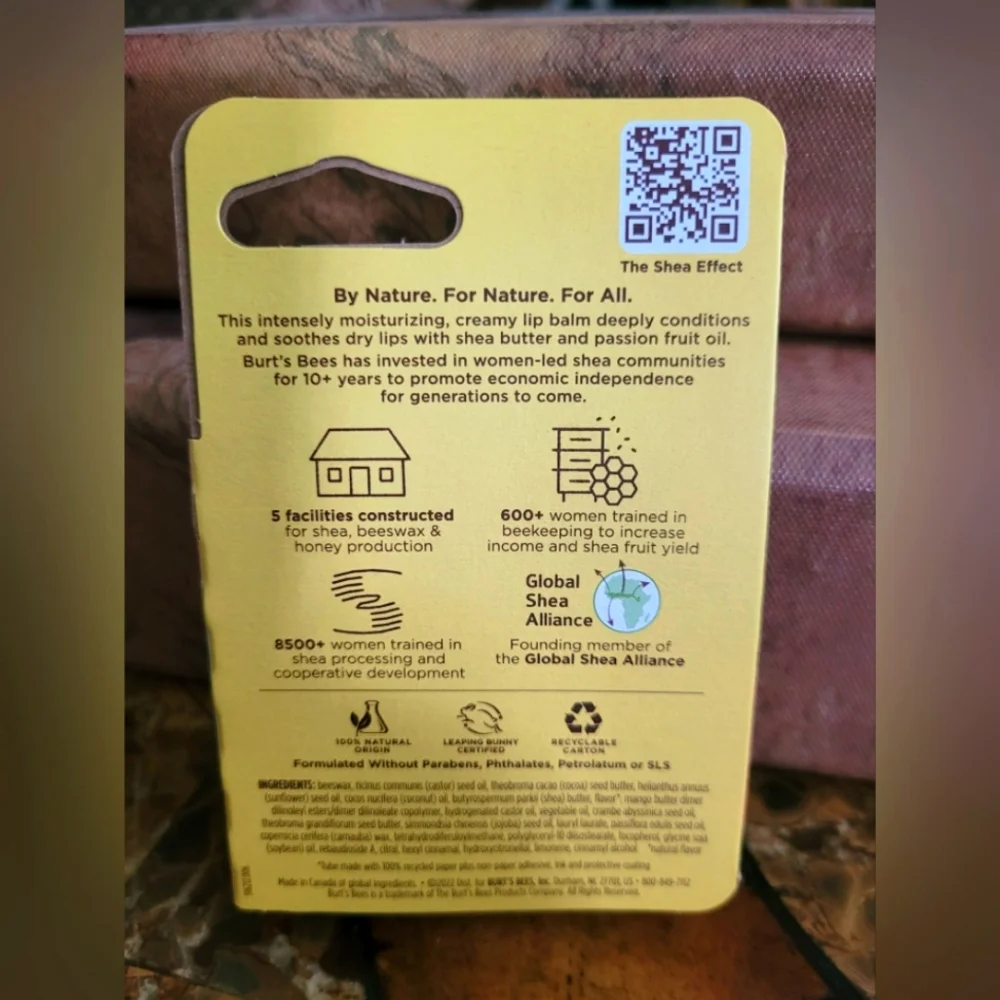 Burt's Bees Shea + Passion Fruit Oil Lip Balm - Picture 2 of 2